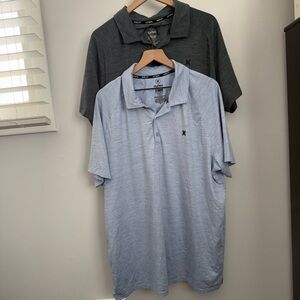 Hurley Men’s XL Bundle of 2 Polo Shirts Baby Blue Sage Green Preppy Outdoor